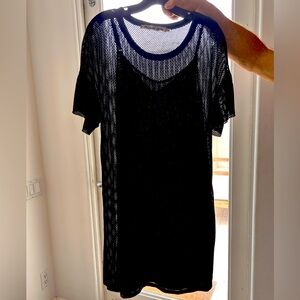 Michael Stars Black Mesh short sleeve Dress
